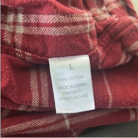 PacSun Red and Gray Plaid Button Down Hoodie Size Large - Picture 4 of 8